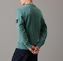 Felpa Uomo Calvin Klein Jeans In Spugna Di Cotone Con Badge-2-jpg