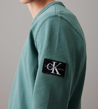 Felpa Uomo Calvin Klein Jeans In Spugna Di Cotone Con Badge-3-jpg