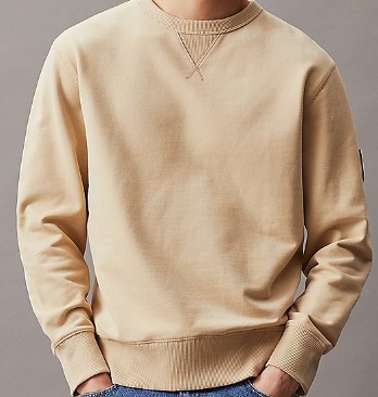 Felpa Uomo Calvin Klein Jeans In Spugna Di Cotone Con Badge-4-jpg