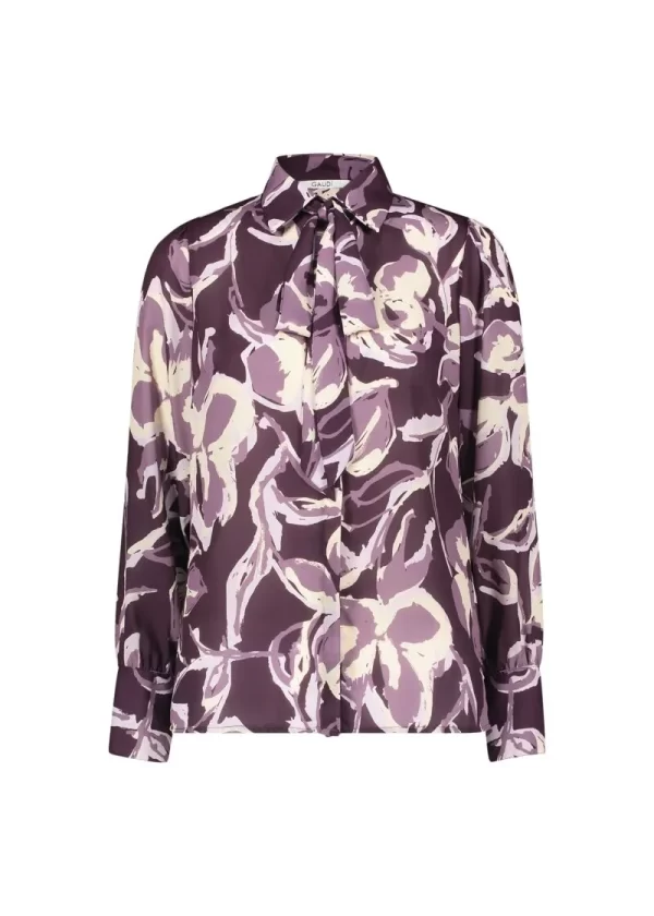 Camicia Donna Gaudì Con Fiocco In Georgette Stampata