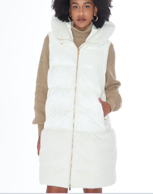 Gilet Donna Con Cappuccio Lungo - Yes-Zee