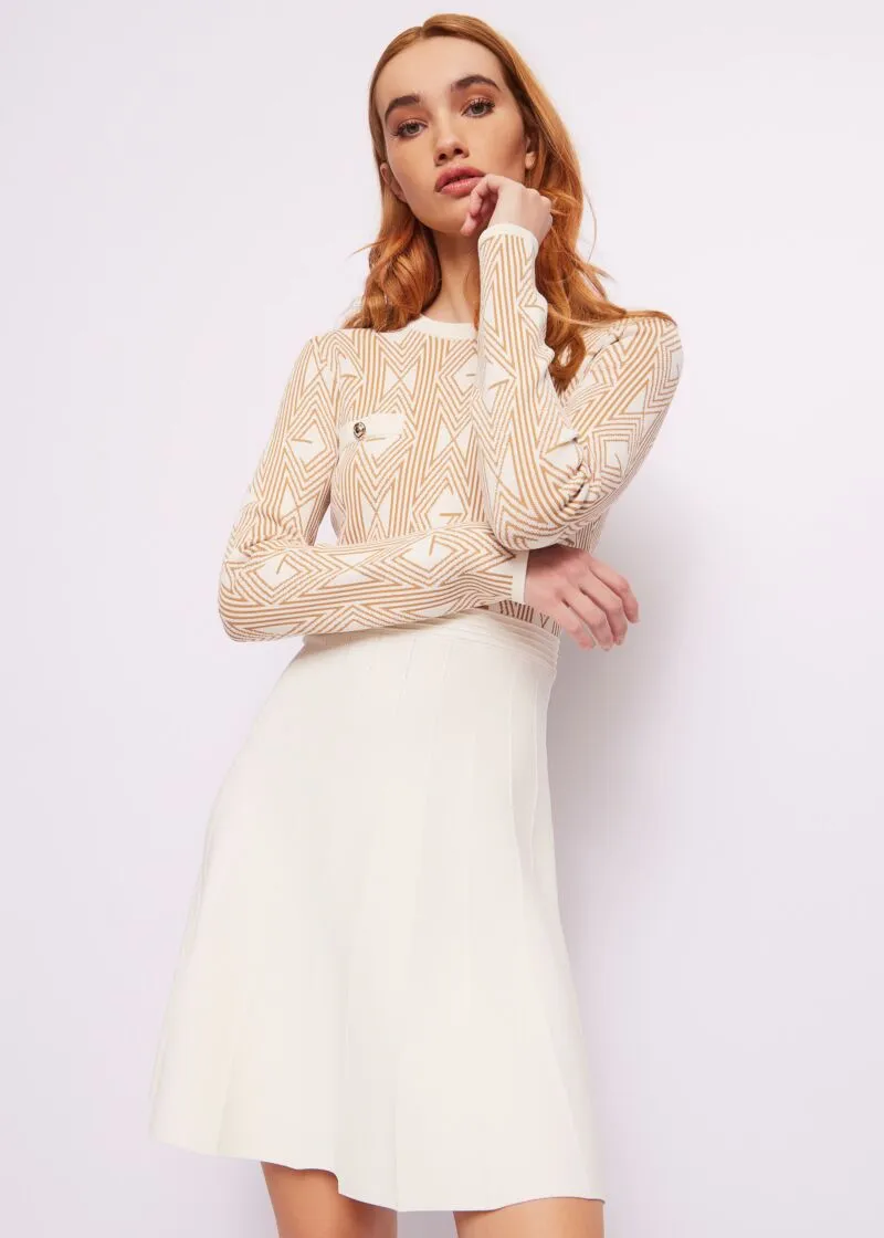vestito beige in maglia 1