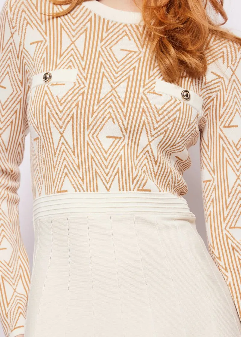 vestito beige in maglia 3