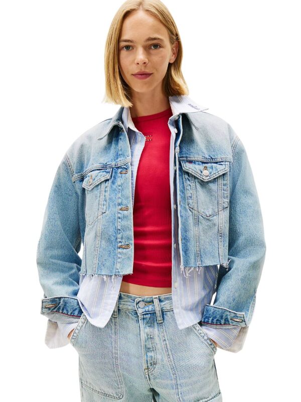Giubbino Donna Tommy Jeans In Denim Cropped
