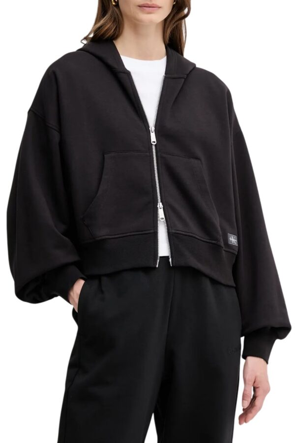 Felpa Donna Calvin Klein Jeans Con Zip E Cappuccio