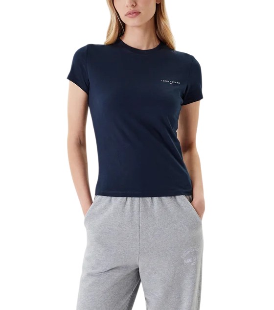 T-ShirtDonna-BluNavy-TommyHilfiger-Teoremamoda.shop.