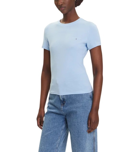 T-ShirtDonna-Celeste-TommyHilfiger-Teoremamoda.shop