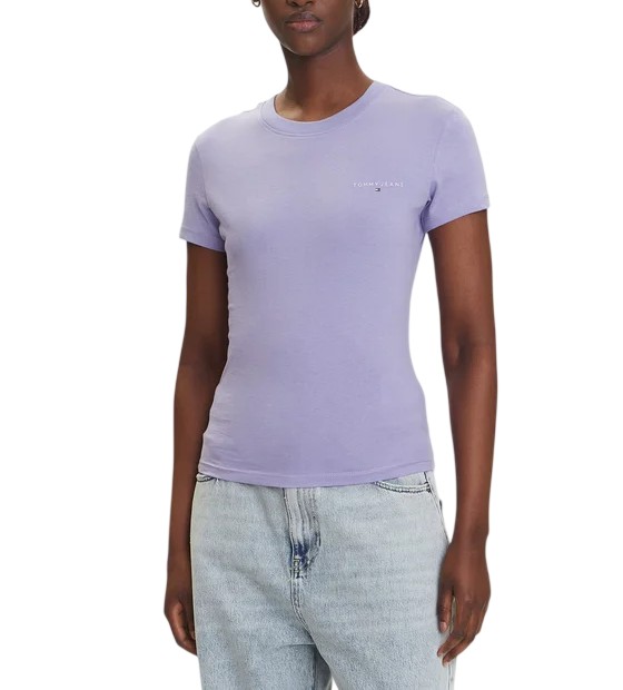 T-ShirtDonna-Viola-TommyHilfiger-Teoremamoda.shop
