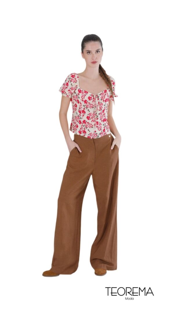 Pantalone Donna CafèNoir Palazzo Misto Lino
