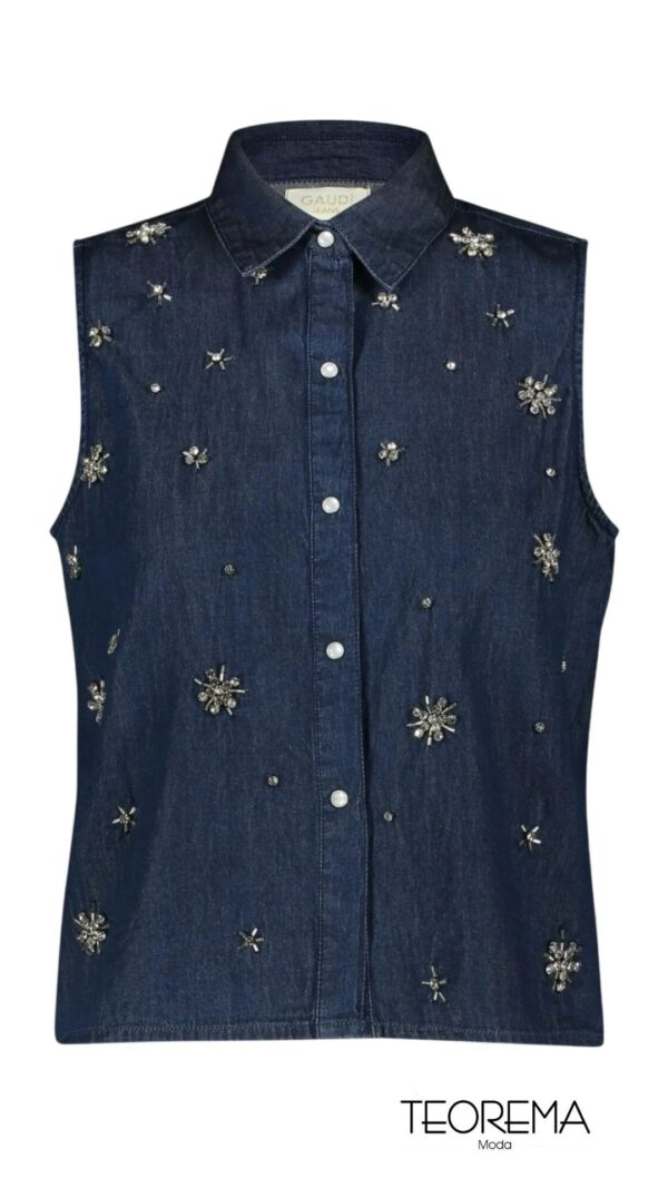 Camicia Donna Gaudì In Denim Ricamata